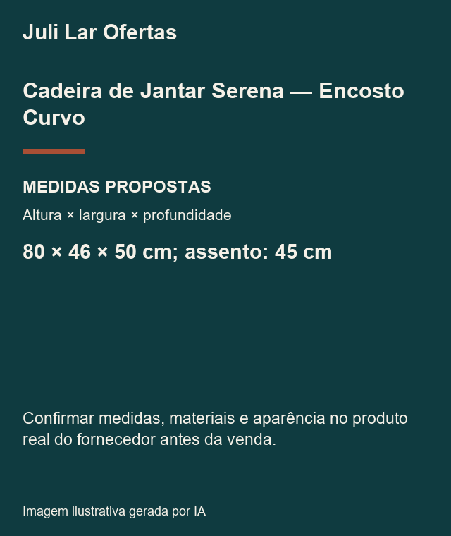 Cartão de medidas propostas — confirmar com fornecedor