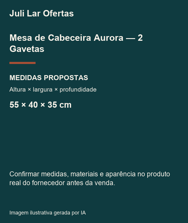 Cartão de medidas propostas — confirmar com fornecedor