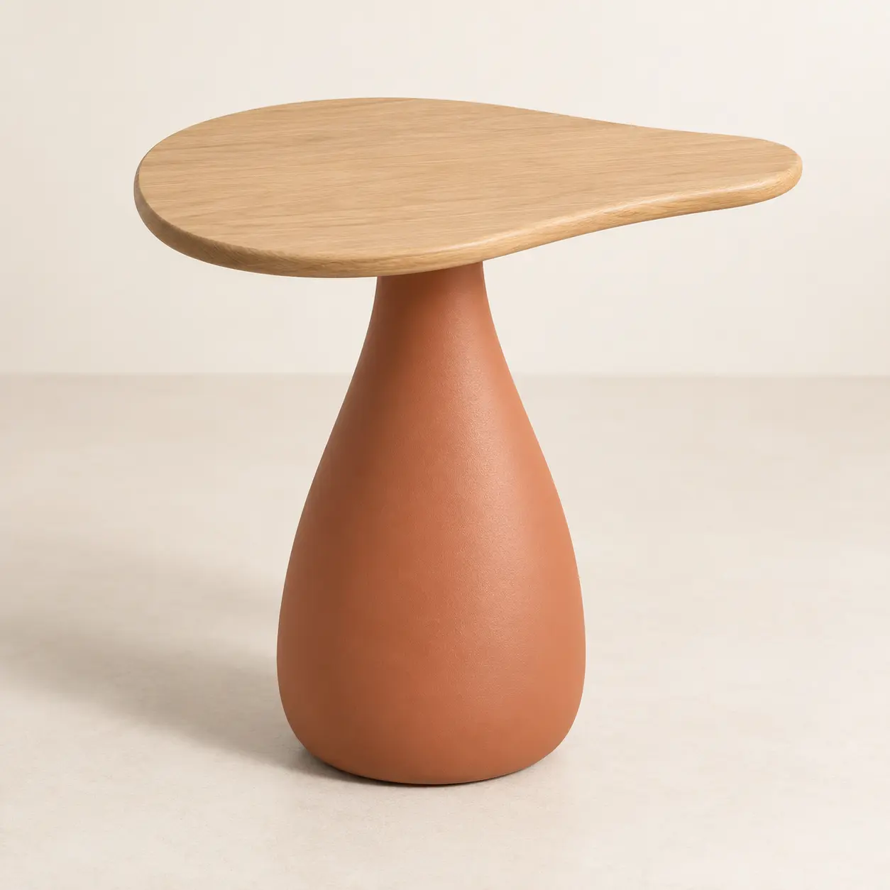 Imagem ilustrativa gerada por IA — Mesa de Apoio Gota — Formato Orgânico